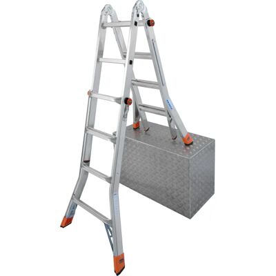 KRAUSE Monto Teleskopleiter - Aluminium, 16 Sprossen, Silber, Vielzweck - Innen & Außen KRAUSE Monto Teleskopleiter - Aluminium, 16 Sprossen, Silber, Vielzweck - Innen & Außen