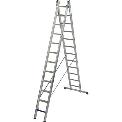 KRAUSE Mehrzweckleiter - Aluminium, 2x12 Stufen, Sicher & Robust KRAUSE Mehrzweckleiter - Aluminium, 2x12 Stufen, Sicher & Robust
