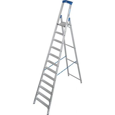 KRAUSE Alu-Stehleiter 12 Stufen mit Plattform - Sicherheit, Leicht KRAUSE Alu-Stehleiter 12 Stufen mit Plattform - Sicherheit, Leicht