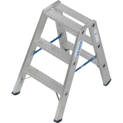 KRAUSE Aluminiumstufenleiter - Beidseitig, 2x3 Stufen, R13 Rutschfest KRAUSE Aluminiumstufenleiter - Beidseitig, 2x3 Stufen, R13 Rutschfest