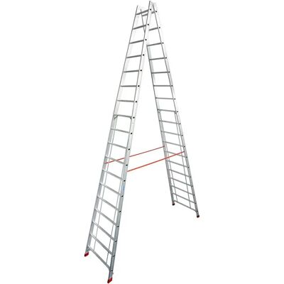 KRAUSE STABILO Aluminium-Stehleiter - 2x18 Sprossen, Silber KRAUSE STABILO Aluminium-Stehleiter - 2x18 Sprossen, Silber