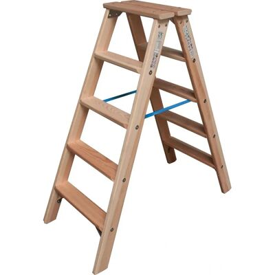 KRAUSE Doppelleiter - 2x5 Holzstufen - Arbeitshöhe 2,45m KRAUSE Doppelleiter - 2x5 Holzstufen - Arbeitshöhe 2,45m