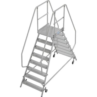 KRAUSE Leiter mit Plattform - 2x8 Stufen, Hellblau, Aluminium KRAUSE Leiter mit Plattform - 2x8 Stufen, Hellblau, Aluminium