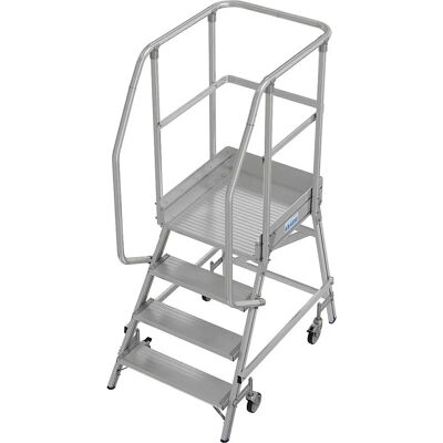 KRAUSE Doublestufige Leiter mit Plattform - 4 Stufen, Aluminium, Silber/Grau KRAUSE Doublestufige Leiter mit Plattform - 4 Stufen, Aluminium, Silber/Grau