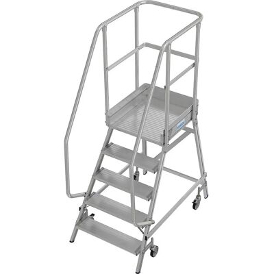 KRAUSE Stehleiter mit Plattform - 5 Stufen, Aluminium, Silber/Grau KRAUSE Stehleiter mit Plattform - 5 Stufen, Aluminium, Silber/Grau
