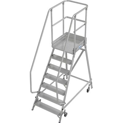 KRAUSE Leitern mit Plattform - 7 Stufen, Aluminium, Silber KRAUSE Leitern mit Plattform - 7 Stufen, Aluminium, Silber