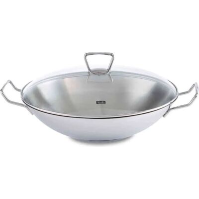 Fissler Poêle - 36cm Acier Inoxydable Wok Induction Fissler Poêle - 36cm Acier Inoxydable Wok Induction