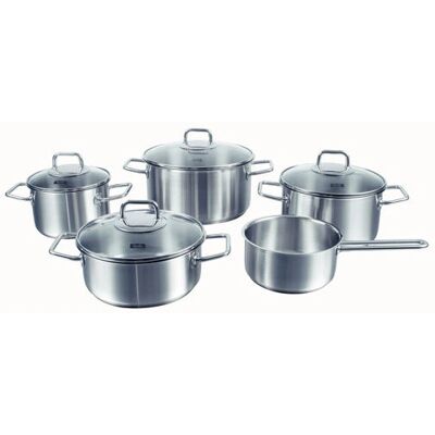 Ensemble de 5 casseroles en acier inoxydable Fissler Viseo - Convient à tous les cuisinières Ensemble de 5 casseroles en acier inoxydable Fissler Viseo - Convient à tous les cuisinières
