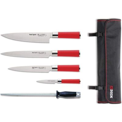 F. Dick Red Spirit Messerset - 5 Stück, Textilcase F. Dick Red Spirit Messerset - 5 Stück, Textilcase