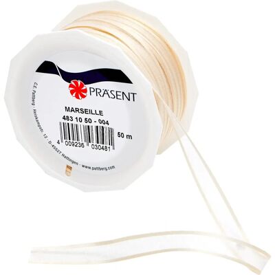 Ruban en organza Marseille - 50m, 10mm, Fabriqué en Allemagne Ruban en organza Marseille - 50m, 10mm, Fabriqué en Allemagne