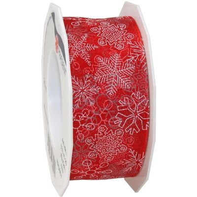 Pattberg FROSTY Ruban en Organza Rouge à Fil - Ruban Pattberg FROSTY Ruban en Organza Rouge à Fil - Ruban