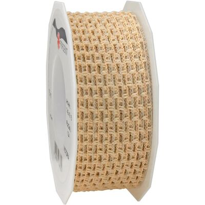 Ruban décoratif Pattberg Modèle 7494015-104 - Avec fil, 15m, Crème Ruban décoratif Pattberg Modèle 7494015-104 - Avec fil, 15m, Crème