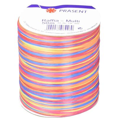 PRÄSENT - Bastband - Multicolore - 50 m - Gift wrap ribbon - Publicité PRÄSENT - Bastband - Multicolore - 50 m - Gift wrap ribbon - Publicité