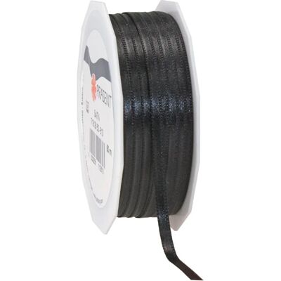 C.E. Pattberg Ruban en satin noir - 50m, 6mm, Fabriqué en Allemagne C.E. Pattberg Ruban en satin noir - 50m, 6mm, Fabriqué en Allemagne