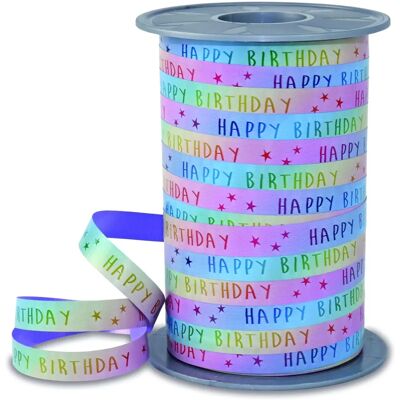 PRÄSENT Ruban Anniversaire Arc-en-ciel Pastel - Ruban Cadeau PRÄSENT Ruban Anniversaire Arc-en-ciel Pastel - Ruban Cadeau