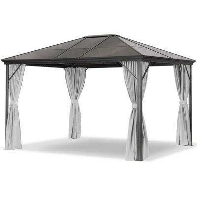 LECO PROFI Pavillon - 300x365x270cm, Grau, Aluminium, Polycarbonat-Dach LECO PROFI Pavillon - 300x365x270cm, Grau, Aluminium, Polycarbonat-Dach