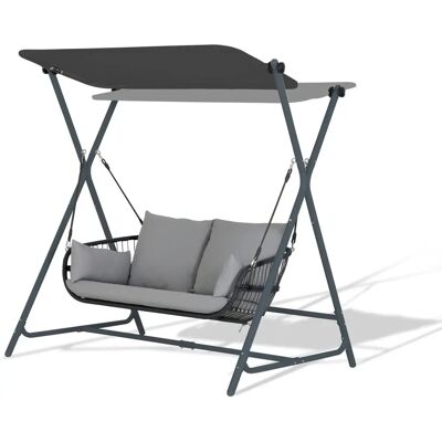 Leco Hollywoodschaukel - 171x130x173cm - anthrazit - Stahl / Kunststoff / Polyethylen - Schaukel Leco Hollywoodschaukel - 171x130x173cm - anthrazit - Stahl / Kunststoff / Polyethylen - Schaukel