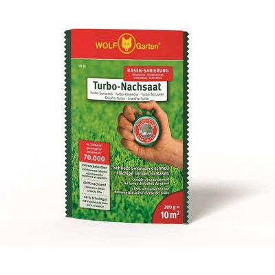 Wolf-Garten LR 10 Turbo Rasensamen für 10 m² - Schnelle Keimung, langlebig, schnelle Reparatur Wolf-Garten LR 10 Turbo Rasensamen für 10 m² - Schnelle Keimung, langlebig, schnelle Reparatur
