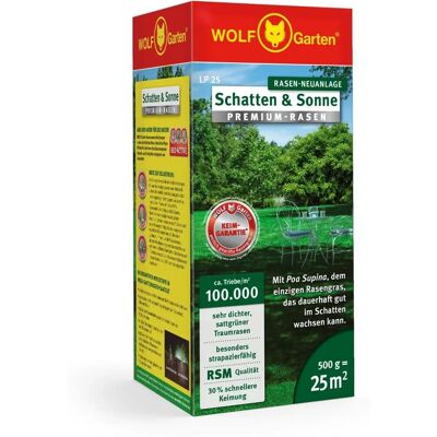 Graines de pelouse premium Wolf-Garten - Ombre & Soleil - 25m² - Publicité Graines de pelouse premium Wolf-Garten - Ombre & Soleil - 25m² - Publicité