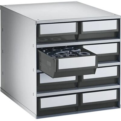 Gabinete de almacenamiento Kaiserkraft - 8 cajones, gris RAL 7035 Gabinete de almacenamiento Kaiserkraft - 8 cajones, gris RAL 7035