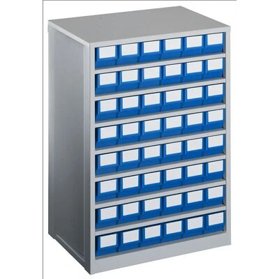 Gabinete de cajones de acero Kaiserkraft - 48 cajones - Carga 240kg Gabinete de cajones de acero Kaiserkraft - 48 cajones - Carga 240kg