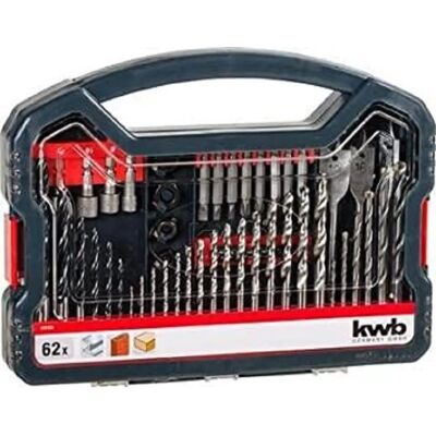 kwb Power 62-teiliges Set - Bits, Steckschlüssel, Mauer-, Holz-, Metallbohrer kwb Power 62-teiliges Set - Bits, Steckschlüssel, Mauer-, Holz-, Metallbohrer