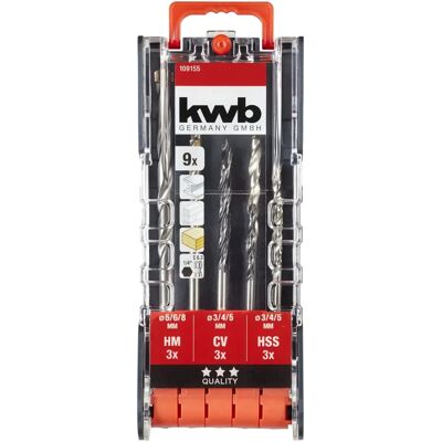 Kwb 109155 HSS Bohrer-Set - 9 Stück mit Sechskantschaft Kwb 109155 HSS Bohrer-Set - 9 Stück mit Sechskantschaft