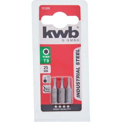 kwb 121209 Bits de Aço Industrial T9 - 3 Peças kwb 121209 Bits de Aço Industrial T9 - 3 Peças