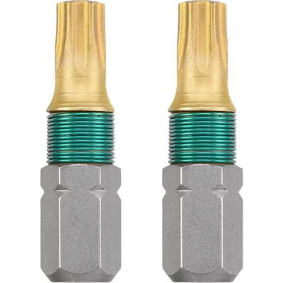 Pontas de chaves em titânio KWB 2 peças - T10, 25mm, Aço Pontas de chaves em titânio KWB 2 peças - T10, 25mm, Aço