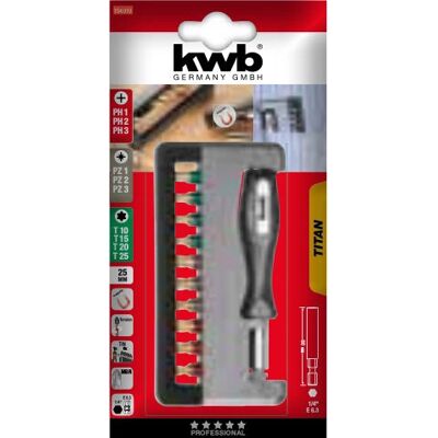 Kwb 154010 Multibit Schroevendraaier - Set met bits Kwb 154010 Multibit Schroevendraaier - Set met bits