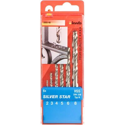 KWB Silver Star HSS Bohrer-Set - 6 Stk - Stahl, Kunststoff KWB Silver Star HSS Bohrer-Set - 6 Stk - Stahl, Kunststoff