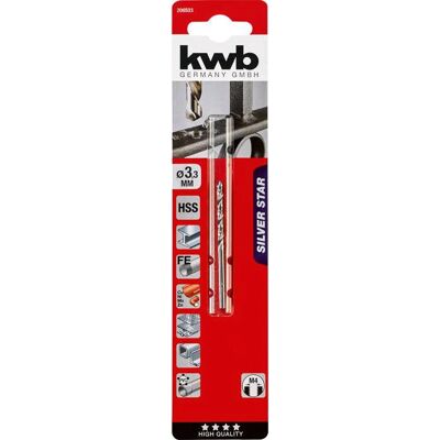 KWB 206533 Broca - 3.3mm, Acero Rápido, 65mm - Tipo de Fresa KWB 206533 Broca - 3.3mm, Acero Rápido, 65mm - Tipo de Fresa