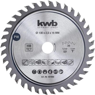 Lâmina de Serra Circular kwb 581868 - 130x16mm, Metal, Precisão, Durável Lâmina de Serra Circular kwb 581868 - 130x16mm, Metal, Precisão, Durável