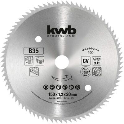 KWB Kreissägeblatt 150 mm - Präzisionsschnitt - Hergestellt in Deutschland KWB Kreissägeblatt 150 mm - Präzisionsschnitt - Hergestellt in Deutschland