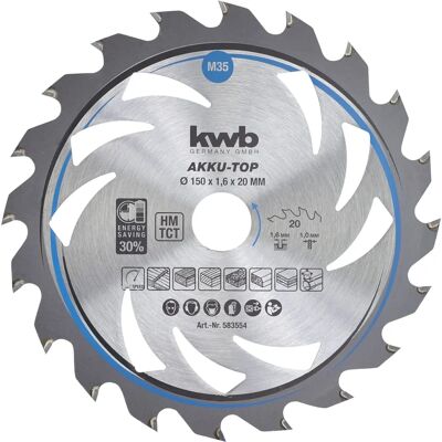 Lâmina de serra circular KWB - 150x20mm - Reforçada em carbeto - Cortes precisos Lâmina de serra circular KWB - 150x20mm - Reforçada em carbeto - Cortes precisos