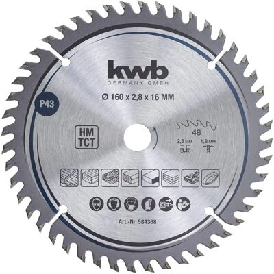 KWB 160mm Lama Circolare in Carburo di Tungsteno TCT - Tipo di prodotto KWB 160mm Lama Circolare in Carburo di Tungsteno TCT - Tipo di prodotto