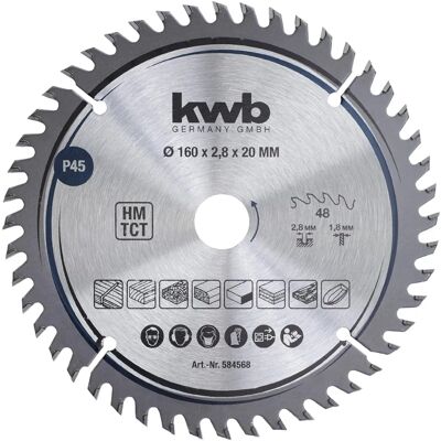 Kwb 160x20 Z48 Cirkelzaagblad - Hout, Metaal Kwb 160x20 Z48 Cirkelzaagblad - Hout, Metaal