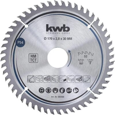 Lama di sega circolare KWB - 170x30mm Taglio fine per piani di lavoro Lama di sega circolare KWB - 170x30mm Taglio fine per piani di lavoro