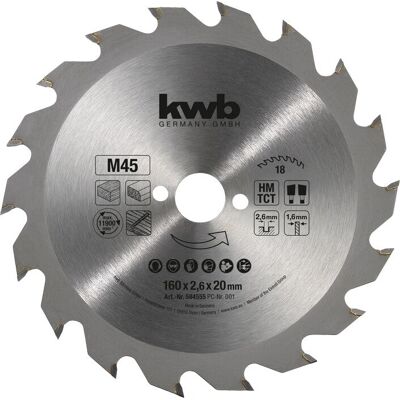 KWB 585955 Hoja de Sierra Circular - 18 cm - Madera dura, Plástico, Contrachapado KWB 585955 Hoja de Sierra Circular - 18 cm - Madera dura, Plástico, Contrachapado