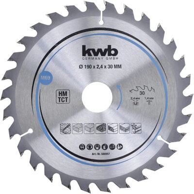 KWB 586957 Kreissägeblatt - Holz/Hartholz - 190x30mm KWB 586957 Kreissägeblatt - Holz/Hartholz - 190x30mm