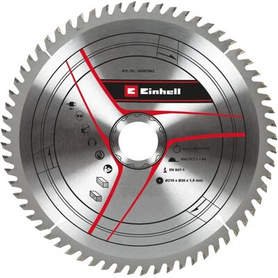 Lame de scie circulaire Einhell 210mm - 64 dents - Pour bois Lame de scie circulaire Einhell 210mm - 64 dents - Pour bois