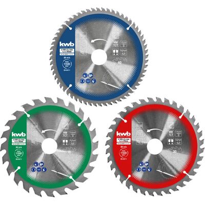 Ensemble de lames de scie circulaire KWB 587895 - 21 cm, 3 pcs - Publicité Ensemble de lames de scie circulaire KWB 587895 - 21 cm, 3 pcs - Publicité