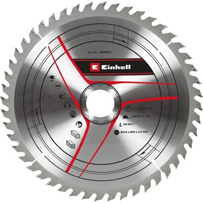 Einhell 216mm Hartmetall Kreissägeblatt - 48 Zähne Einhell 216mm Hartmetall Kreissägeblatt - 48 Zähne
