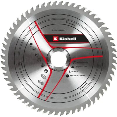 Einhell 216mm Hartmetall-Sägeblatt - 60 Zähne für Gehrungssäge Einhell 216mm Hartmetall-Sägeblatt - 60 Zähne für Gehrungssäge