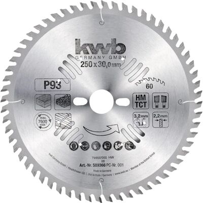 Kwb 589366 - Sperrholz, Hartholz, 25cm - Bau- & Tischkreissägeblatt Kwb 589366 - Sperrholz, Hartholz, 25cm - Bau- & Tischkreissägeblatt