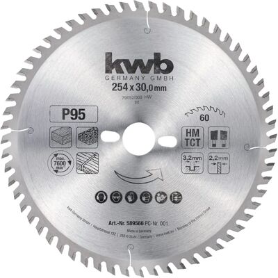 KWB - Kreissägeblatt - 254mm, Sehr feiner Schnitt, für Holz & Furnierplatten KWB - Kreissägeblatt - 254mm, Sehr feiner Schnitt, für Holz & Furnierplatten