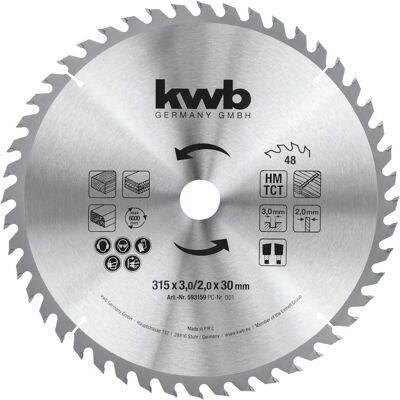 KWB Kreissägeblatt - 315x30mm - Universell Holzschnitt KWB Kreissägeblatt - 315x30mm - Universell Holzschnitt