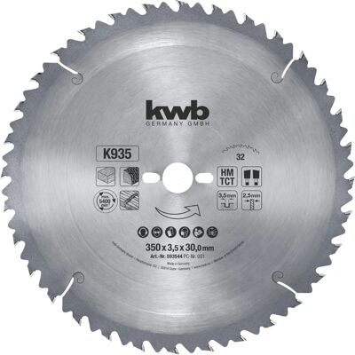 KWB 593544 Kreissägeblatt - Hartholz & Weichholz - 350mm KWB 593544 Kreissägeblatt - Hartholz & Weichholz - 350mm