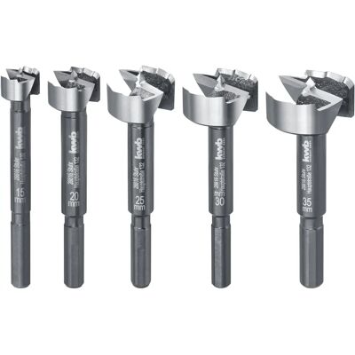 Kit di punte Forstner Speed da 5 pezzi in legno KWB Kit di punte Forstner Speed da 5 pezzi in legno KWB
