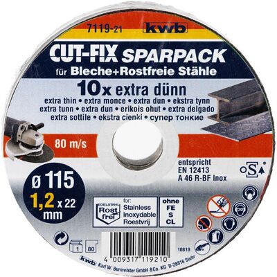 kwb 711921 Acessório para Esmerilhadeira - Disco de corte 115mm kwb 711921 Acessório para Esmerilhadeira - Disco de corte 115mm